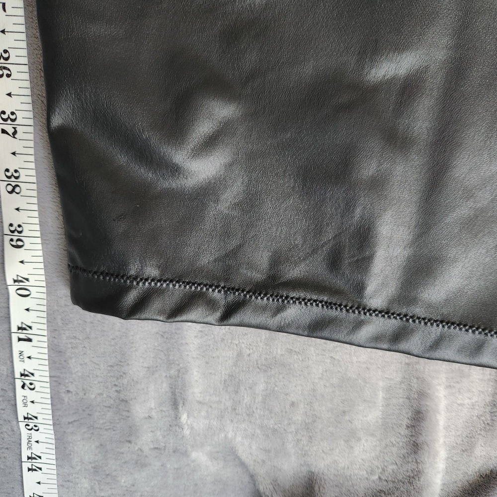 New Skims Vegan Faux Leather Skirt Swim Cover-Up Long Black Slit Onyx Lined NWT - Picture 10 of 12